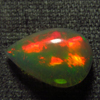2.30 / Cts - 9x13 mm - Pear Cut Cabochon - WELO ETHIOPIAN OPAL - Amazing Green Red Mix Fire